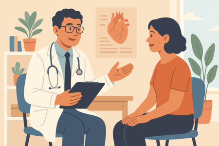 A medical expert gives important advice to a patient.の写真素材