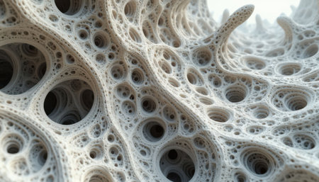 Detailed organic porous structure with layered cellular formationsの素材