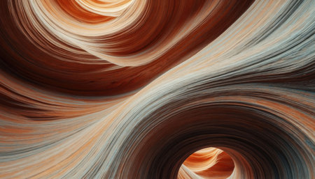 soft curving canyon shapes in warm layered tonesの素材