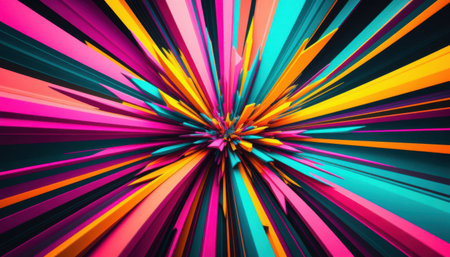 vivid abstract burst with sharp colorful raysの素材