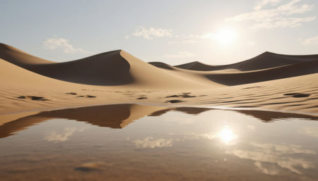 Sand dunes in the Sahara desert, Morocco. 3d renderの素材