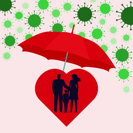 Health insurance for individuals and families. Protection from coronavirus.のイラスト素材