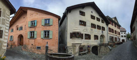 Guarda, Switzerland - June 13, 2016: Guarda is a picturesque historical village in a swiss canton of...