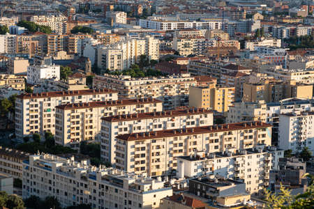 Nice, France - July 5, 2020: Panoramic view of Nice on the Cote d'Azurのeditorial素材