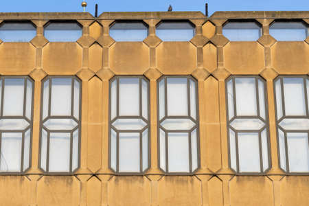 Basel, Switzerland - February 14, 2021: Detail of the picturesque structure of one of the historic buildings in Baselのeditorial素材