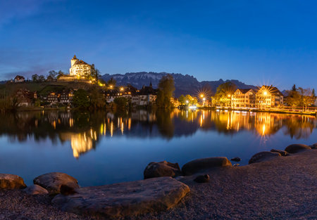 Werdenberg is a town with historical town charter in the eastern Swiss canton of St. Gallen. It is the smallest town of Switzerland.のeditorial素材