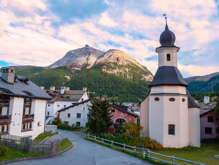 La Punt is a municipality of the district of Maloja in the canton of Graubunden in Switzerland.の写真素材