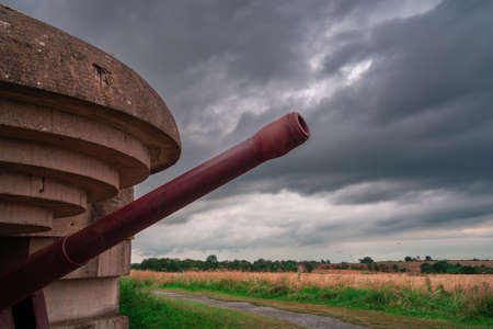 The Longues-sur-Mer battery is a world war II German artillery battery in Normandy, Franceの写真素材