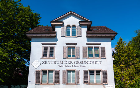 Wetzikon, Switzerland - May 14, 2022: Alternative health Center - Zentrum der Gesundheit in Wetzikonのeditorial素材