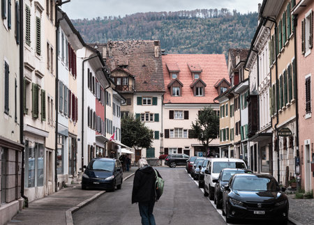 Delemont, Switzerland - October 19, 2021: Delemont is the capital of the swiss canton of Juraのeditorial素材