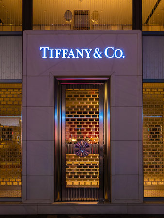 Frankfurt am Main, Germany - January 29, 2023: Tiffany Co is a luxury jewelry and specialty design...