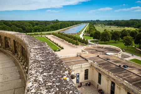 Chambord, France - August 11, 2023: Chambord is the largest castle in the Loire Valley; it was built to serve as a hunting lodge for the king Francis I.のeditorial素材