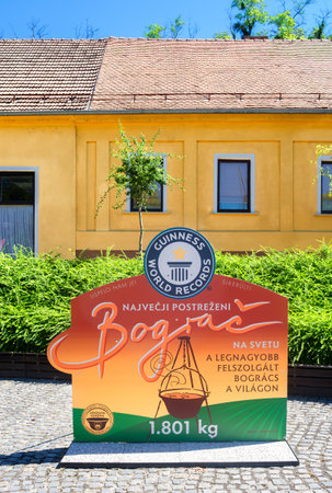 Lendava, Slovenia - July 15, 2023: Traditional bograc goulash is a culinary specialty. The Guinness record was achieved by the Slovenian town of Lendava with the largest Bograc in the worldのeditorial素材