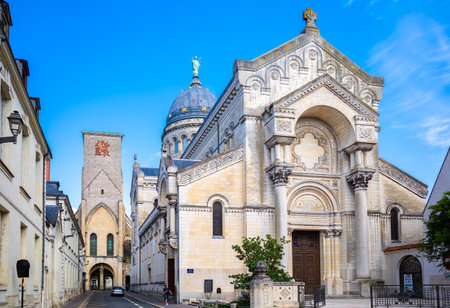 Tours, France - August 13, 2023: The church of Saint-Martin is a Roman Catholic basilica with the...