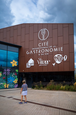 Dijon, France - August 8, 2023: The International centre of Gastronomy and Wine at the City Center of Dijon is a cultural project all around the French Kitchenのeditorial素材