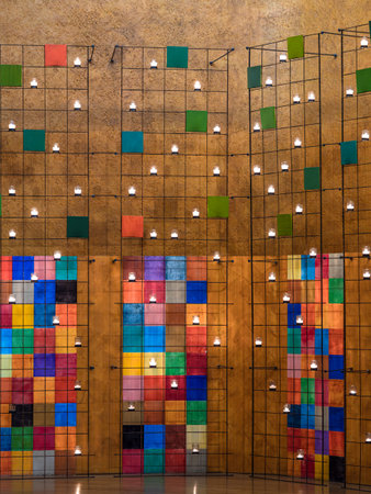 Taize, France - October 15, 2023: The decoration of the Church of the Ecumenical Community in Taize - a place of prayer and meditation for members of various Christian religionsのeditorial素材