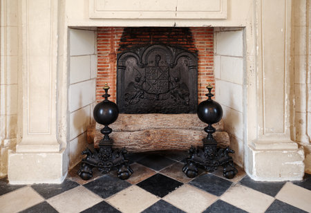 Chenonceaux, France - August 12, 2023: The hearth of the medieval castle of Chenonceauxのeditorial素材