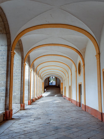 Cluny, France - October 14, 2023: Corridor of the monastery at Cluny in Burgundyのeditorial素材