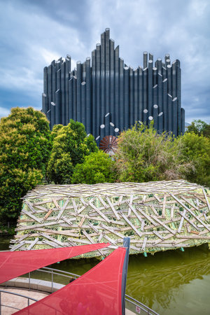 Poitiers, France - August 14, 2023: The Futuroscope is a theme park in France that deals with the media technologies of the future. It is located in Chasseneuil-du-Poitou, near Poitiersのeditorial素材