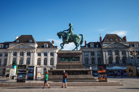 Orleans, France - August 10, 2023: Equestrian statue of saint Joan of Arc (Joan of Arc), honored as a patron saint and defender of a French nation for her role in the siege of Orleans.のeditorial素材