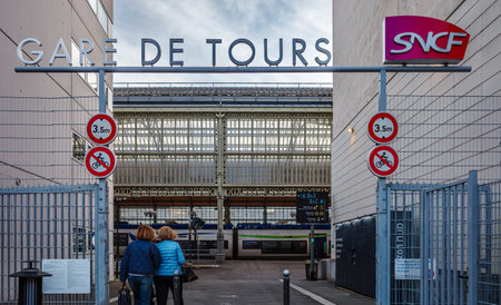Tours, France - August 13, 2023: Railway station in Tours, built in 1898 by architect Victor Laloux.のeditorial素材