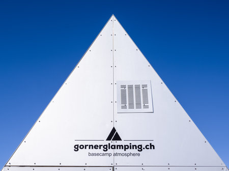Gornergrat, Switzerland - September 23, 2023: Gornerglamping is offering overnight stay in base camp...