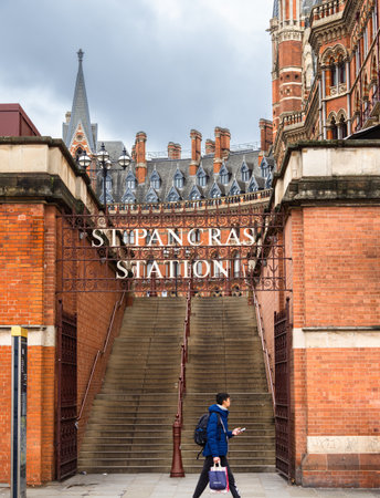 London, United Kingdom - February 26, 2024: St Pancras is one of the largest train stations in...