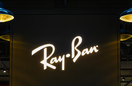 London, United Kingdom - April 29, 2024: Ray-Ban is a brand of sunglasses and prescription glasses.のeditorial素材