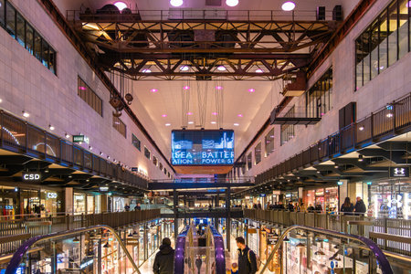 London, United Kingdom - April 29, 2024: Battersea Power Station is a former coal-fired power station in London, today a shopping mallのeditorial素材