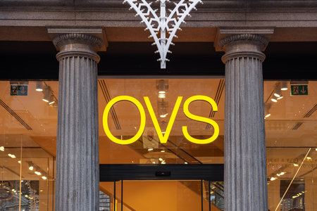Milan, Italy - November 9, 2025: OVS is an Italian fashion retail brand specializing in affordable...