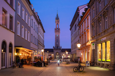 Konstanz, Germany - November 27, 2025: A picturesque street scene of Constance at dusk featuring...