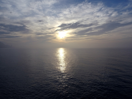 Sea view at sunriseの写真素材