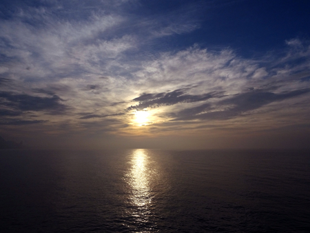 Sea view at sunriseの写真素材