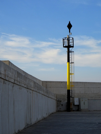 light on the harbor dockの写真素材