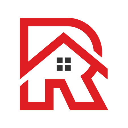 Letter R with Real Estate logo designのイラスト素材