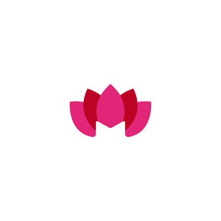 Letter M with Lotus flowerのイラスト素材