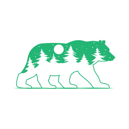 Bear Traveling Logo vector design templateのイラスト素材