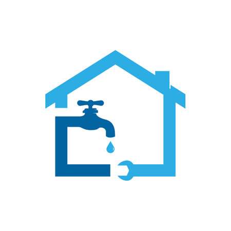 home with water tap logo Designのイラスト素材