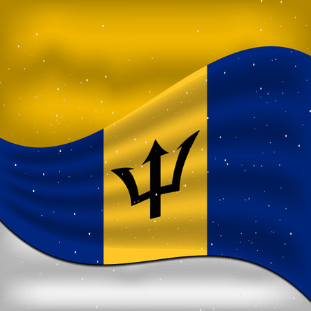 Barbados Flag Vector Design templateのイラスト素材