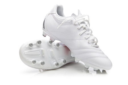 White Soccer shoesの写真素材