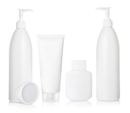 set of cosmetic products on a white background. Cosmetic package collectionの写真素材