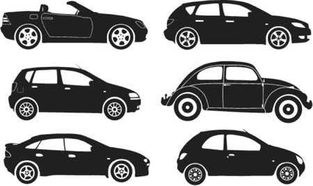 Silhouette cars, vector illustrationのイラスト素材