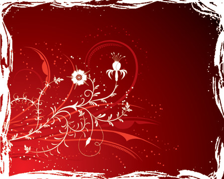 Grunge background flower, elements for design, vector illustrationのイラスト素材