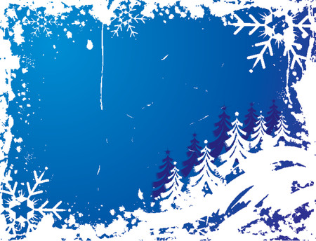 Snowflake grunge frame, elements for design, vector illustrationのイラスト素材