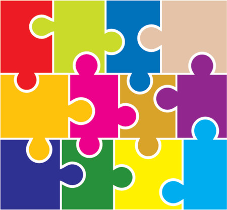 Puzzle background, elements for design, vector illustrationのイラスト素材