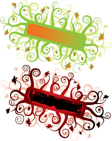 Abstract grunge floral frame, elements for design, vector illustrationのイラスト素材