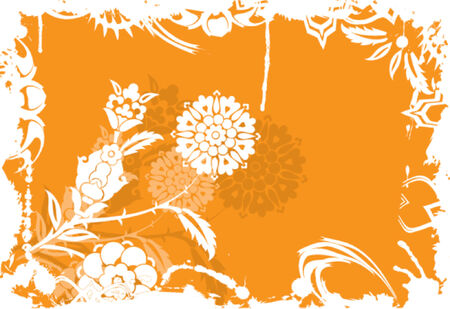 Grunge floral background, elements for design, vector illustrationのイラスト素材