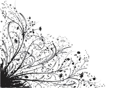 Floral element for design with blots, vector illustrationのイラスト素材