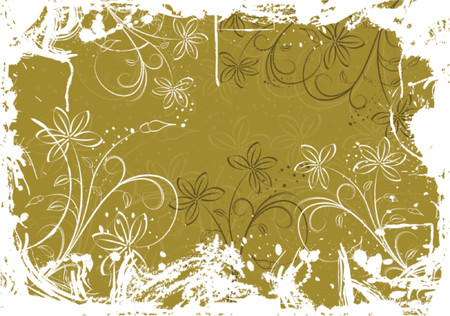 Grunge floral background with blots, vector illustrationのイラスト素材