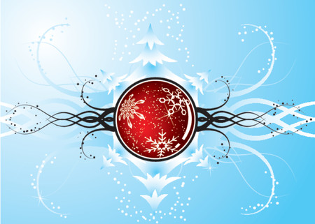 Abstract christmas background with baubles, vector illustrationのイラスト素材